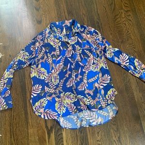 Free People Silky Satin Long-Sleeve Button Down